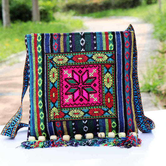 Sac bandoulière ethnique du Yunnan tissé à la main avec broderie