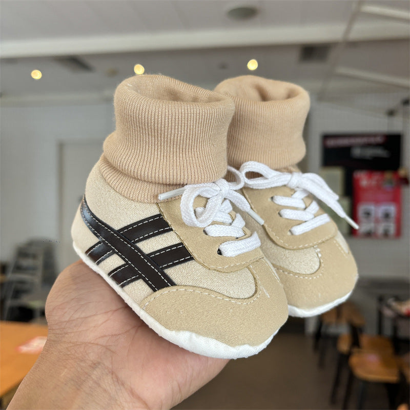 Chaussures pour bébé à semelle souple et doublure polaire