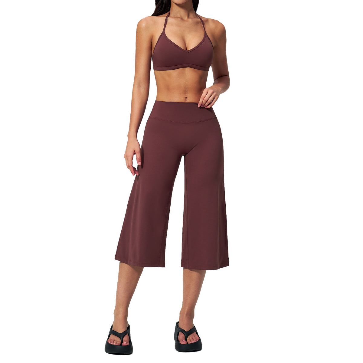 Ensemble de yoga pour femme : soutien-gorge anti-choc, short taille haute, tenue de sport deux pièces