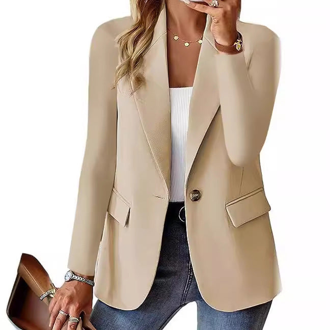 Cardigan blazer uni à manches longues pour femmes