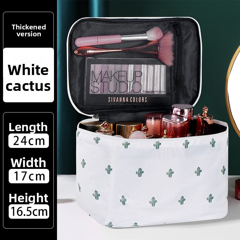 Nouvellement amélioré sac cosmétique extra-large portable 2021 nouveau produit de soins de la peau sac de cosmétiques voyage sac en tissu imperméable renforcé pour femmes