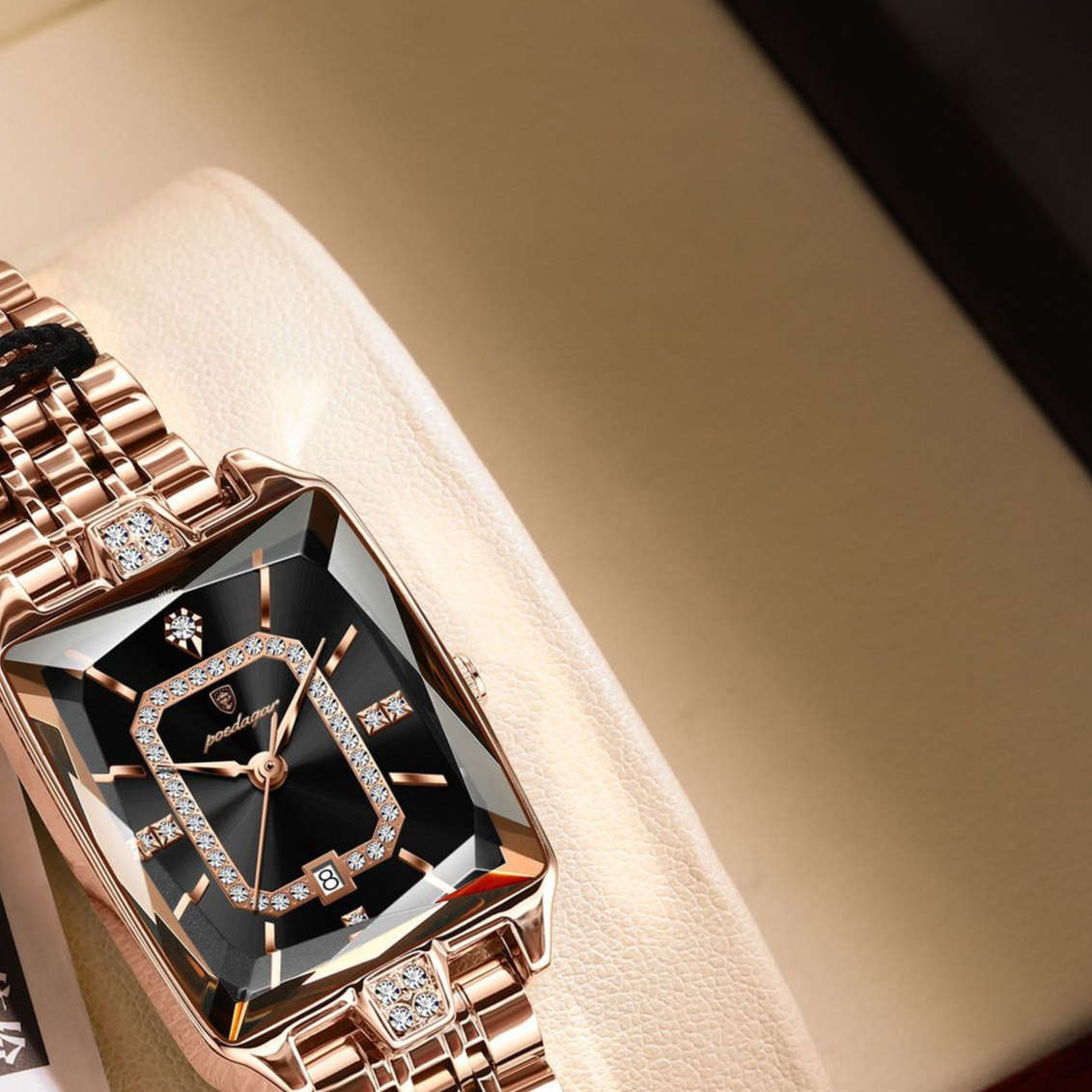 Montre carrée en quartz pour femmes