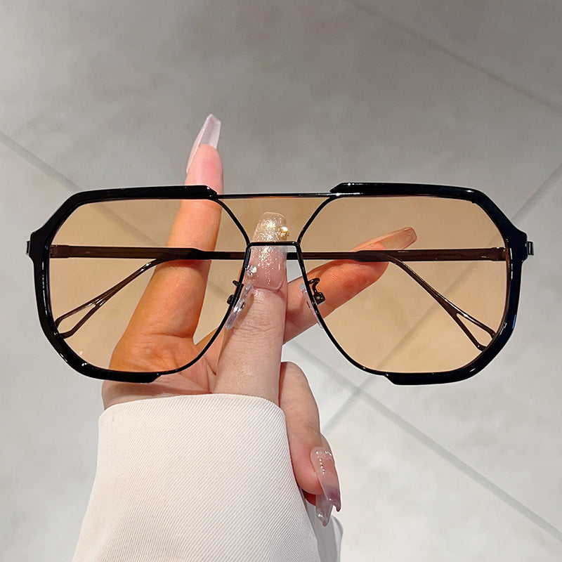 Lunettes de soleil carrées à monture métallique Fashion Protection UV400
