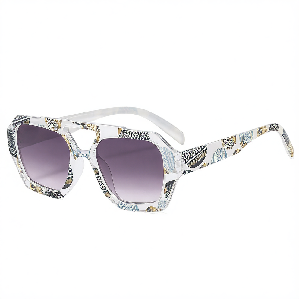 Lunettes de soleil à motif drapeau américain à double barre avec protection UV