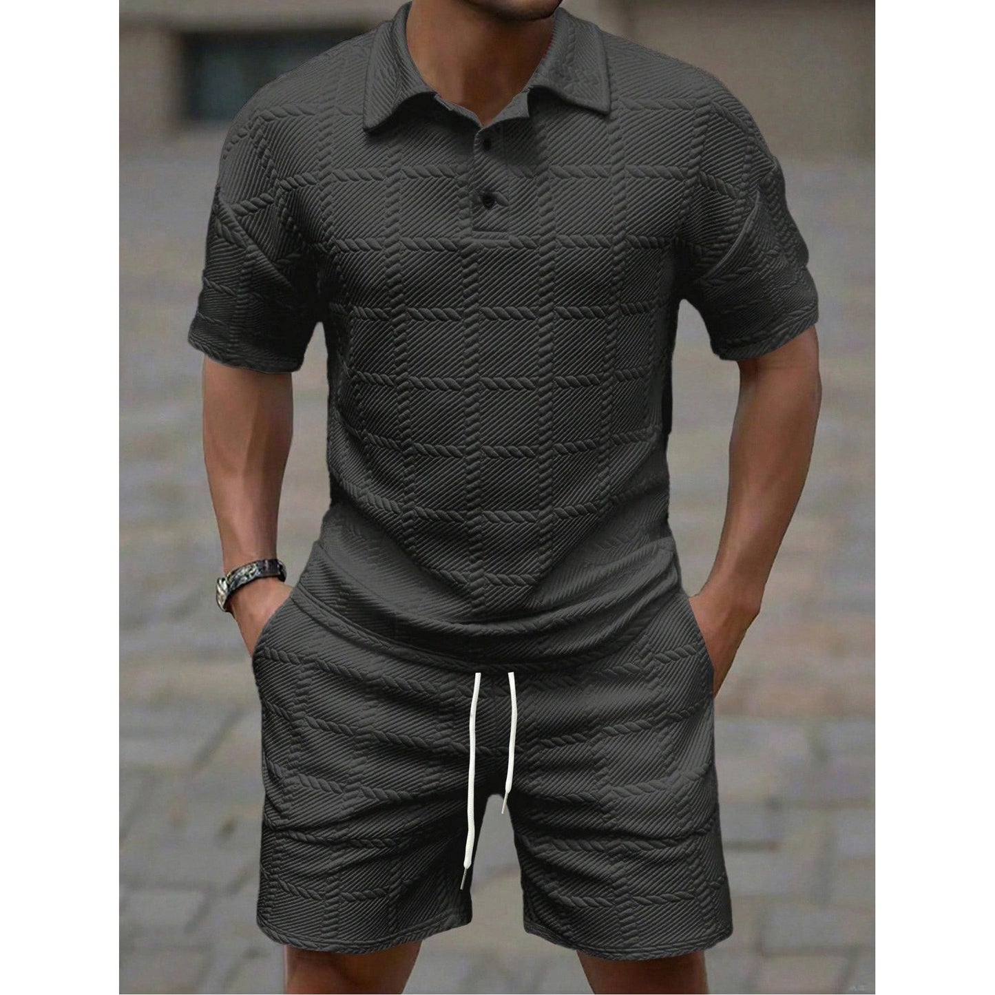 Ensemble short à manches courtes pour homme, tenue d'été décontractée