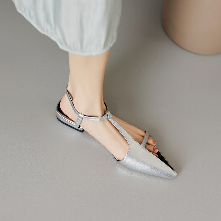 Chaussures :Sandales plates pointues pour femmes