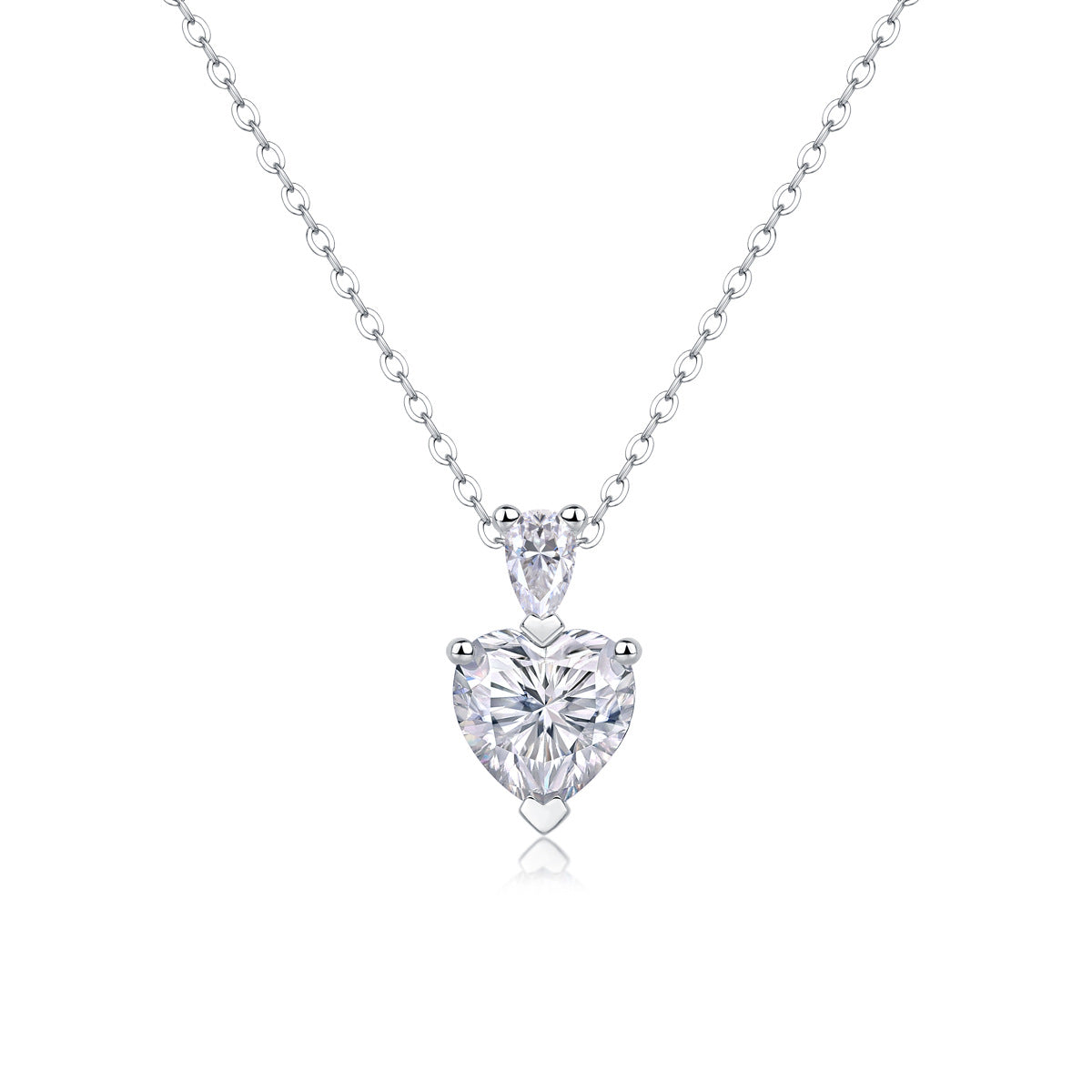 Collier pendentif géométrique en moissanite et argent sterling