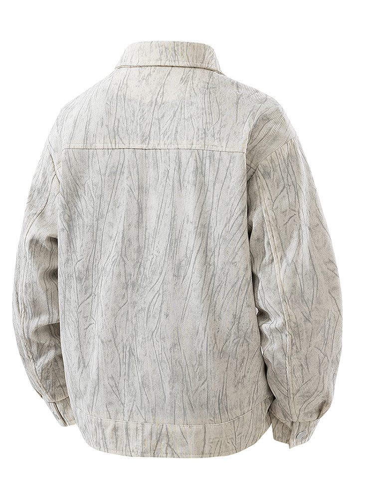Veste en velours côtelé pour homme avec motif teint