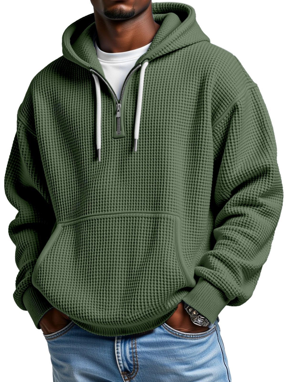 Sweat à capuche gaufré pour homme