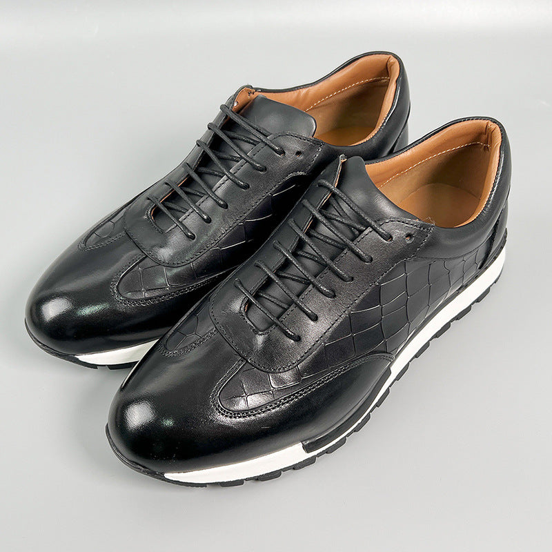 Chaussures décontractées de type richelieu en cuir pour homme