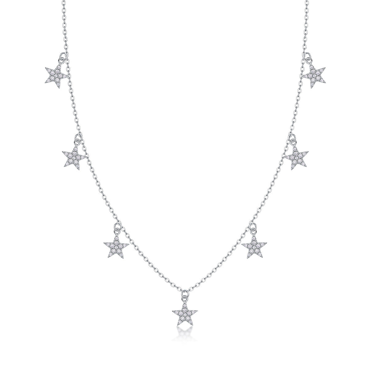 Collier pendentif géométrique en moissanite et argent sterling