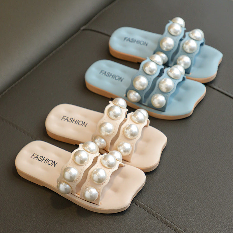 Sandales à glissière en perles pour filles