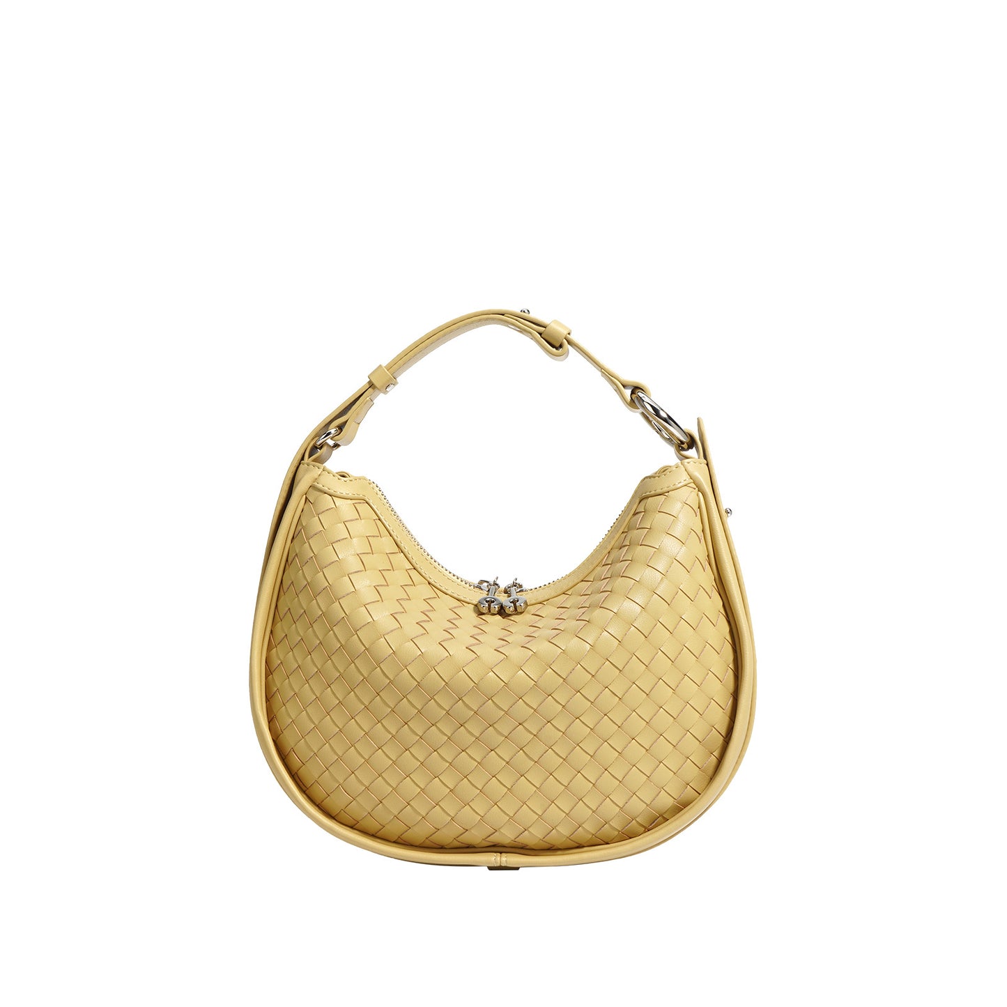 Sac a main en cuir tressa en forme de croissant