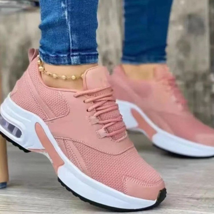 Baskets décontractées à plateforme pour femmes avec lacets