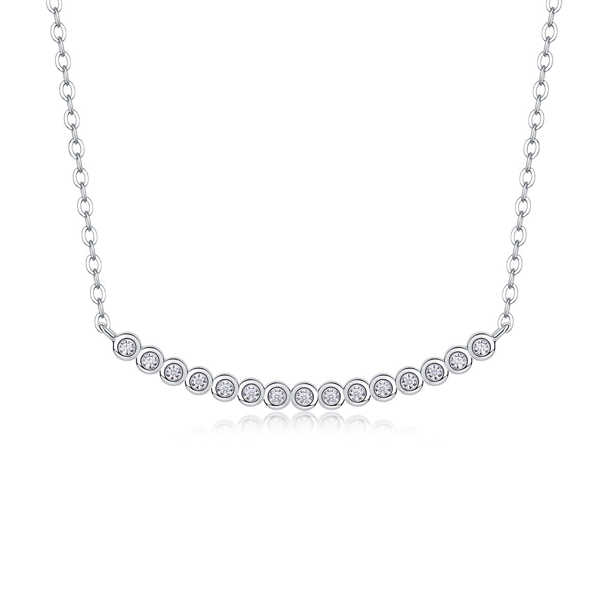 Collier pendentif géométrique en moissanite et argent sterling