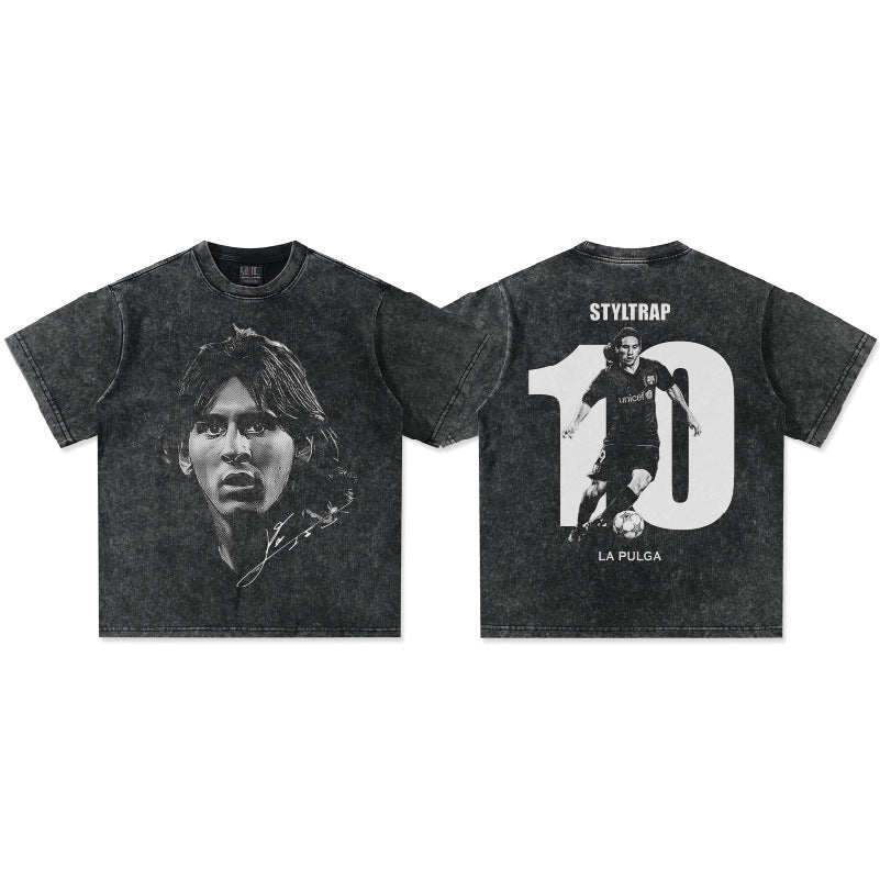 T-shirt en coton imprimé football vintage