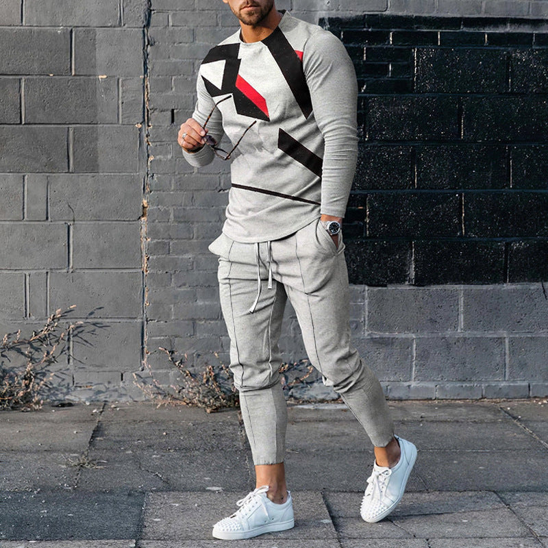 Ensemble pull et pantalon de survêtement décontracté pour homme, imprimé 3D
