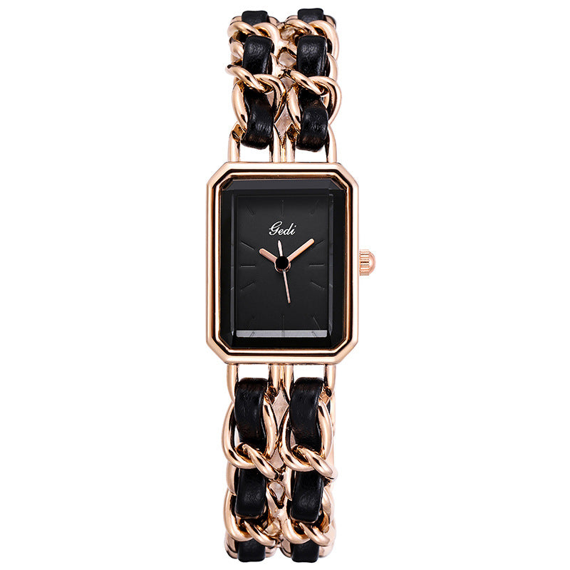 Montre à quartz de luxe à cadran carré