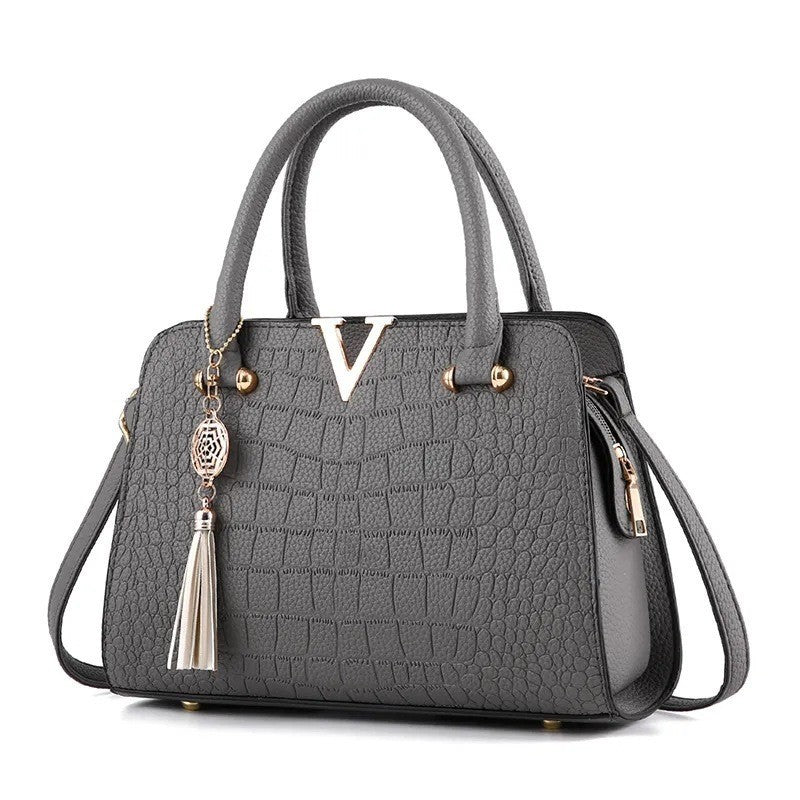 Sac à main en cuir PU à motif crocodile