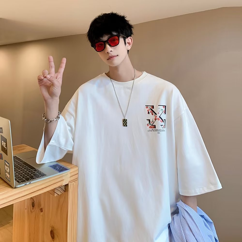 T-shirt en coton imprimé pour hommes