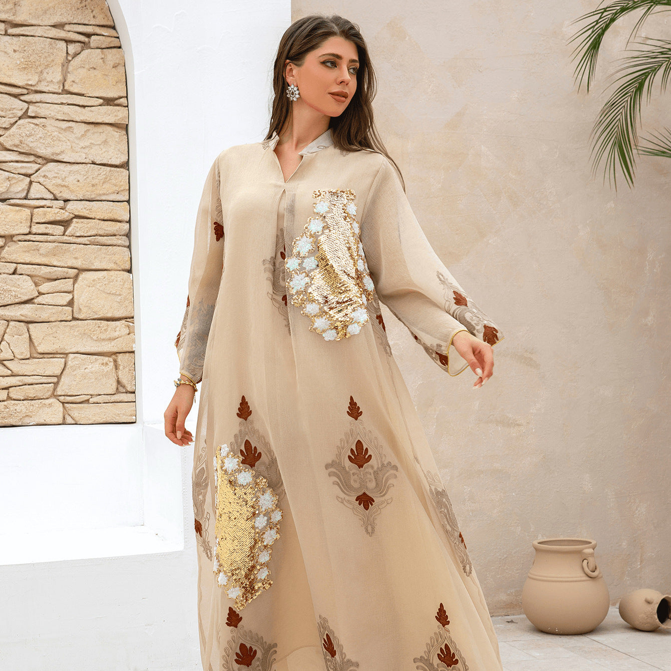 Abaya musulmane brodée