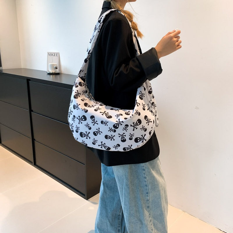 Sac cabas bandoulière en nylon imprimé