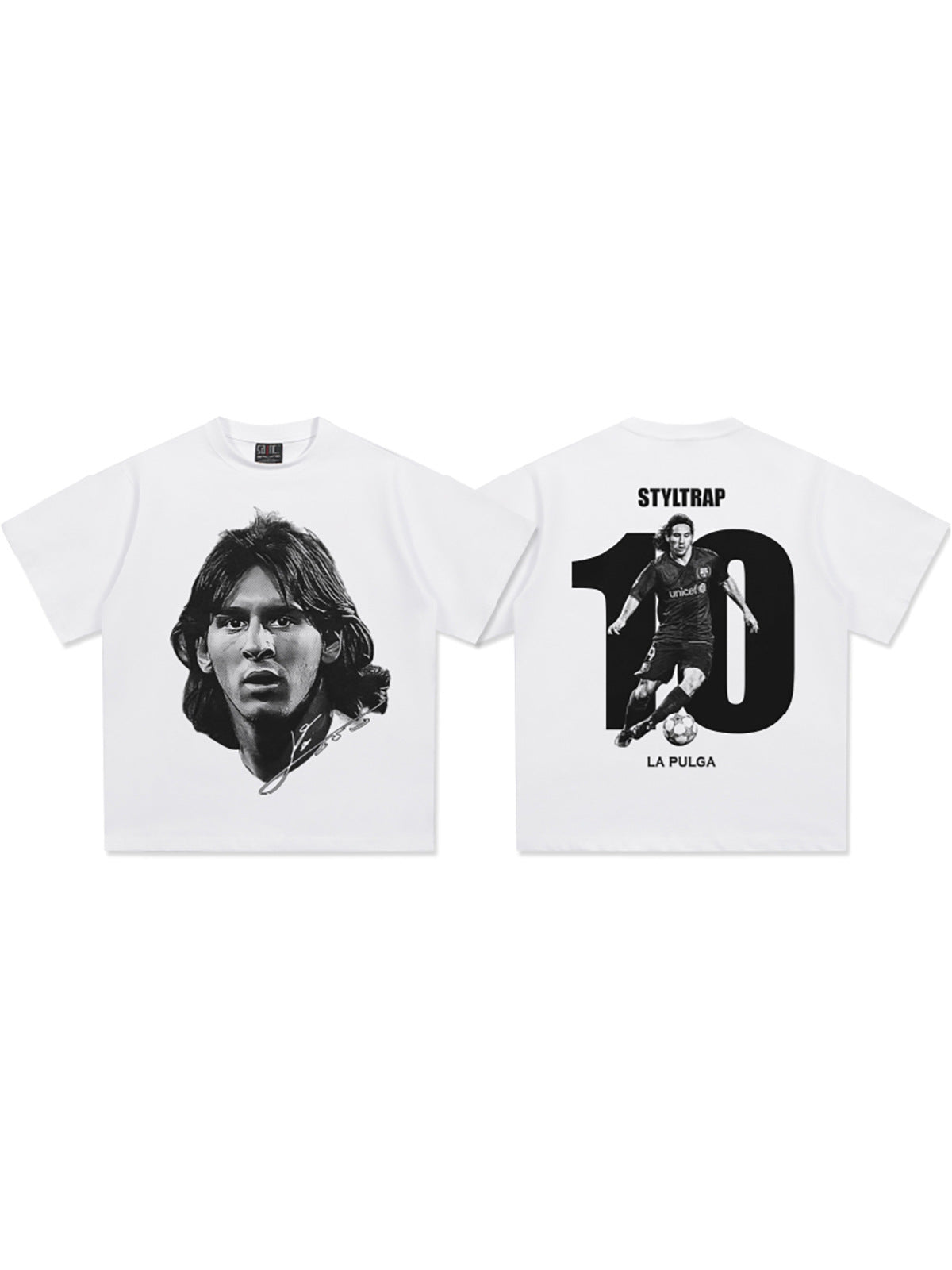 T-shirt en coton imprimé football vintage