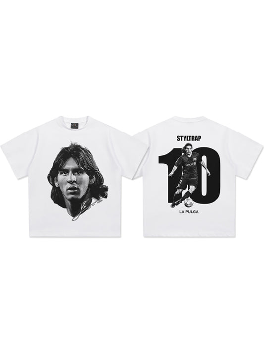 T-shirt en coton imprimé football vintage