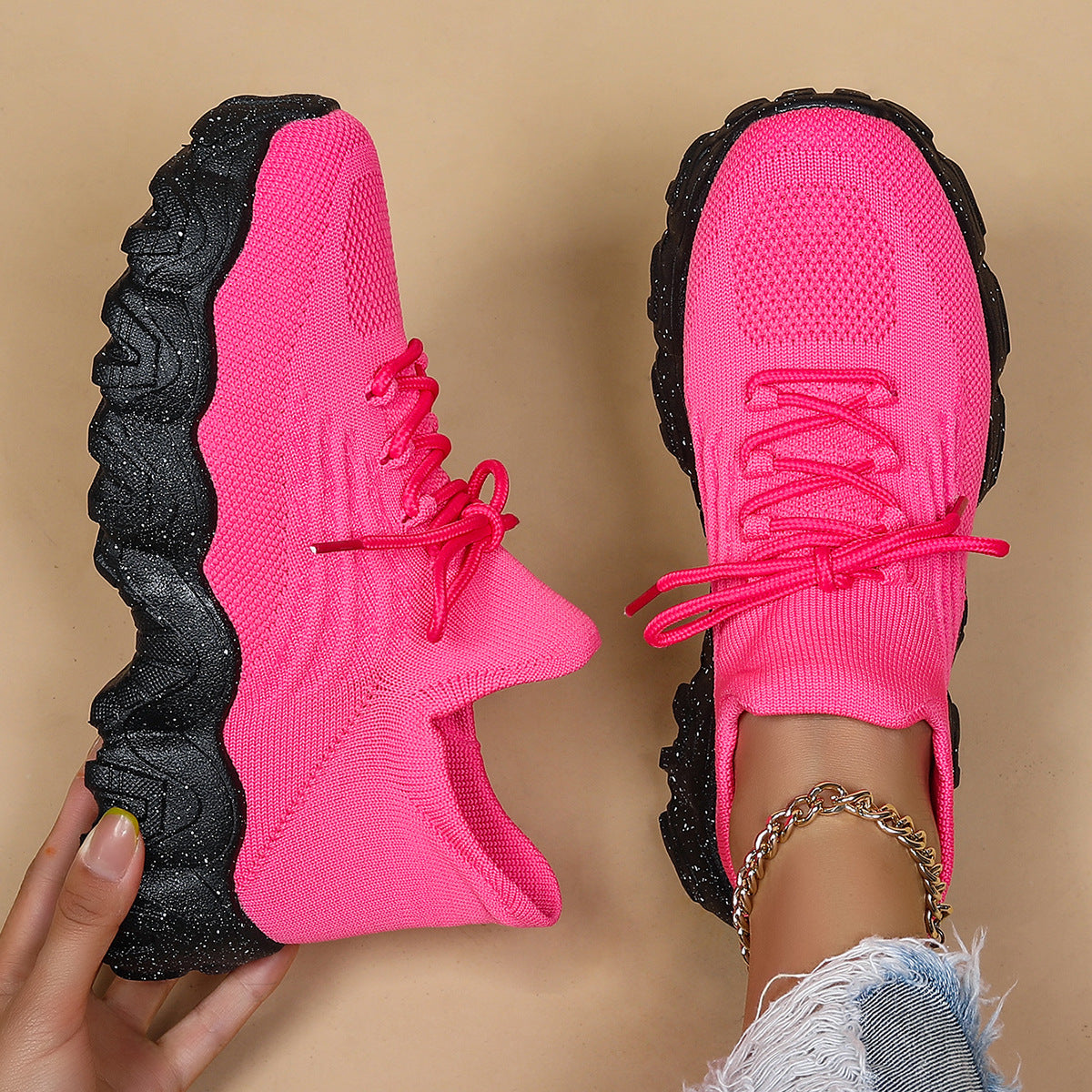 Chaussures de sport en mesh respirant pour femmes à enfiler
