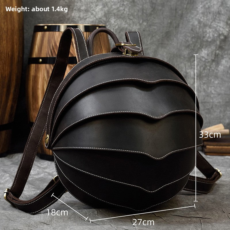Sac à dos vintage en cuir véritable en forme de scarabée pour hommes et femmes