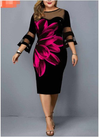 Robe patchwork grande taille amincissante