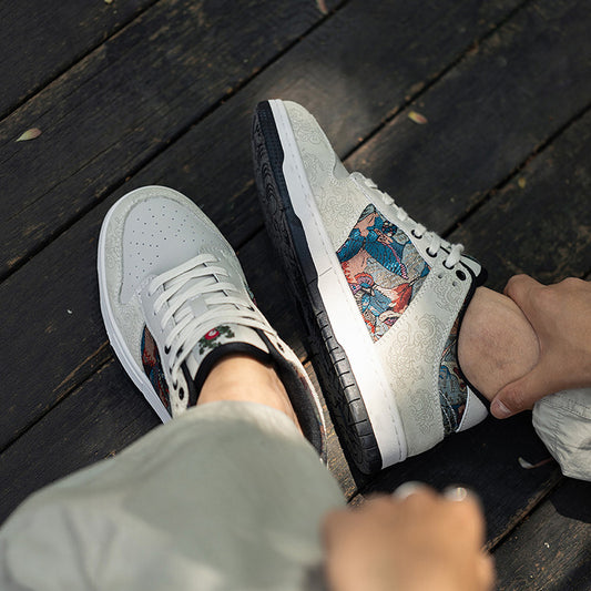 Baskets pour homme style national avec broderie