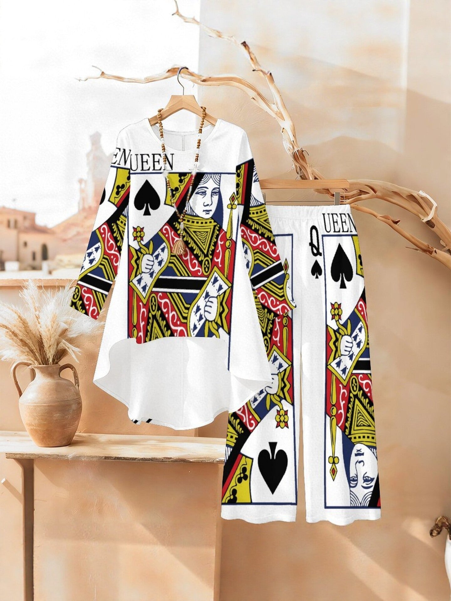 Pantalon large imprimé pour femmes
