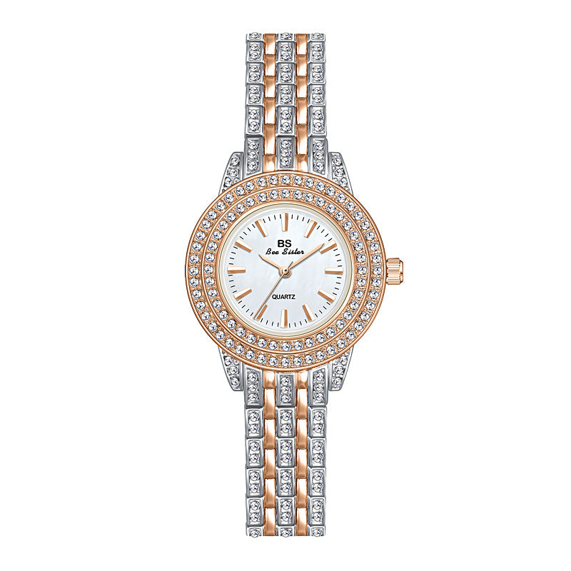 Montre de luxe pour femmes avec cadran en nacre et diamants