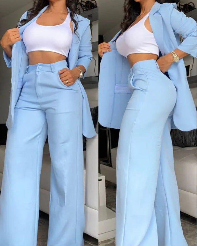 Blazer et pantalon élégants uni
