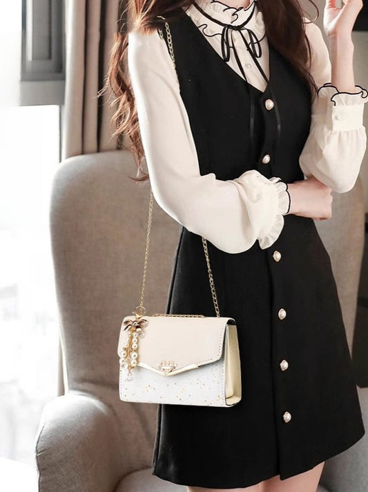 Sac bandoulière carré petit modèle de luxe avec chaîne