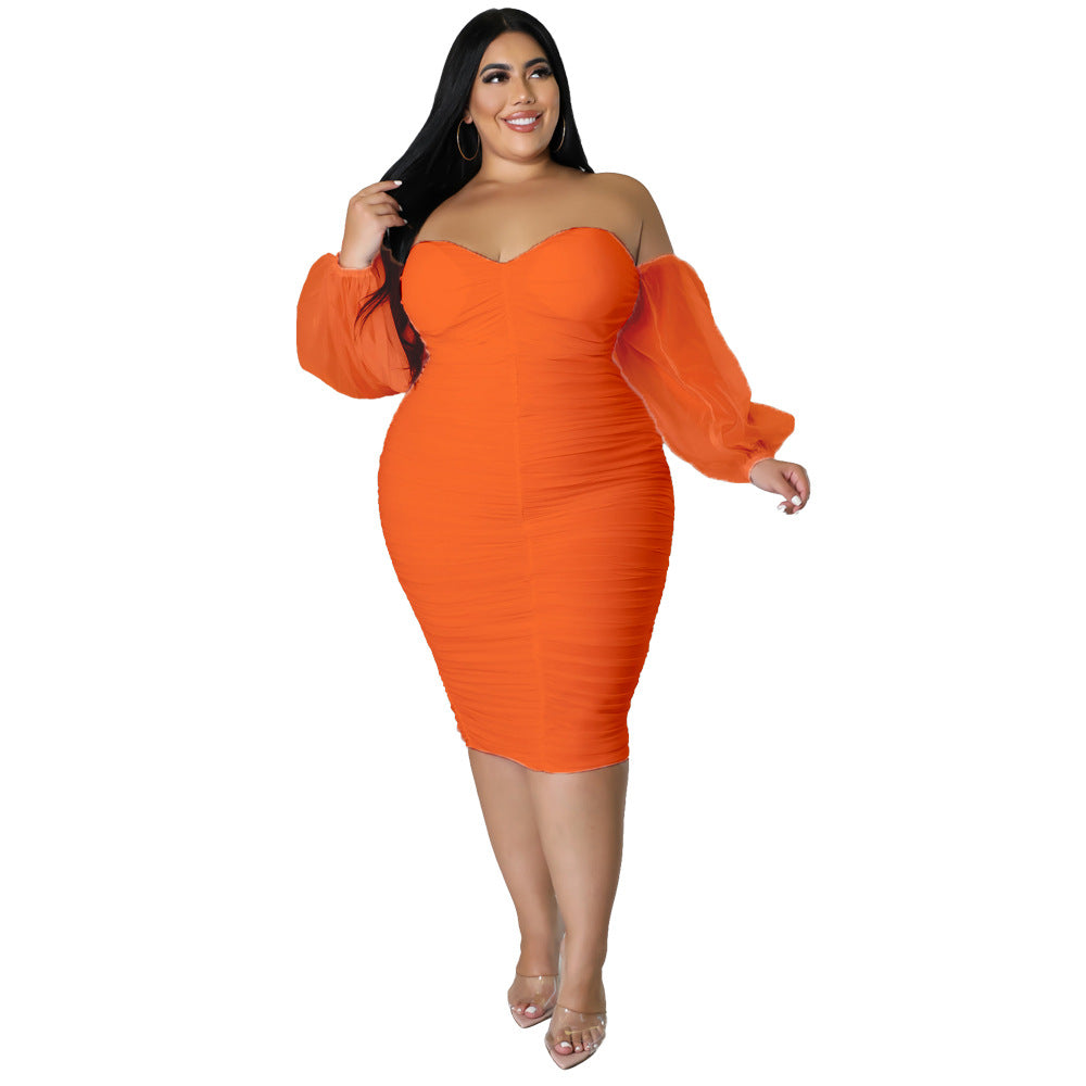 Robe plissée en maille pour femme