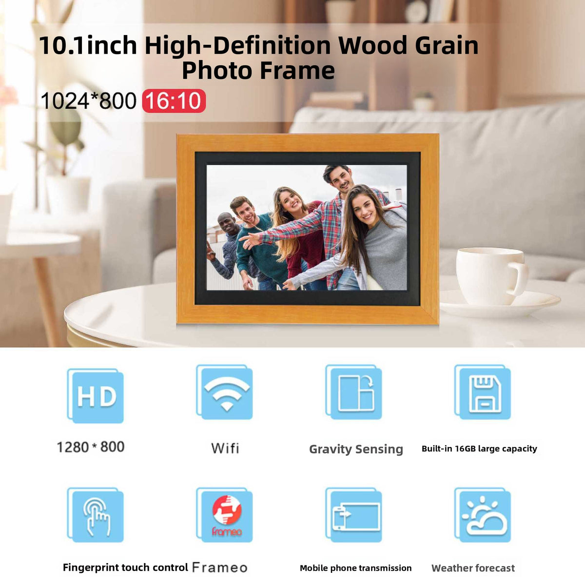Cadre photo numérique WiFi 10,1 pouces