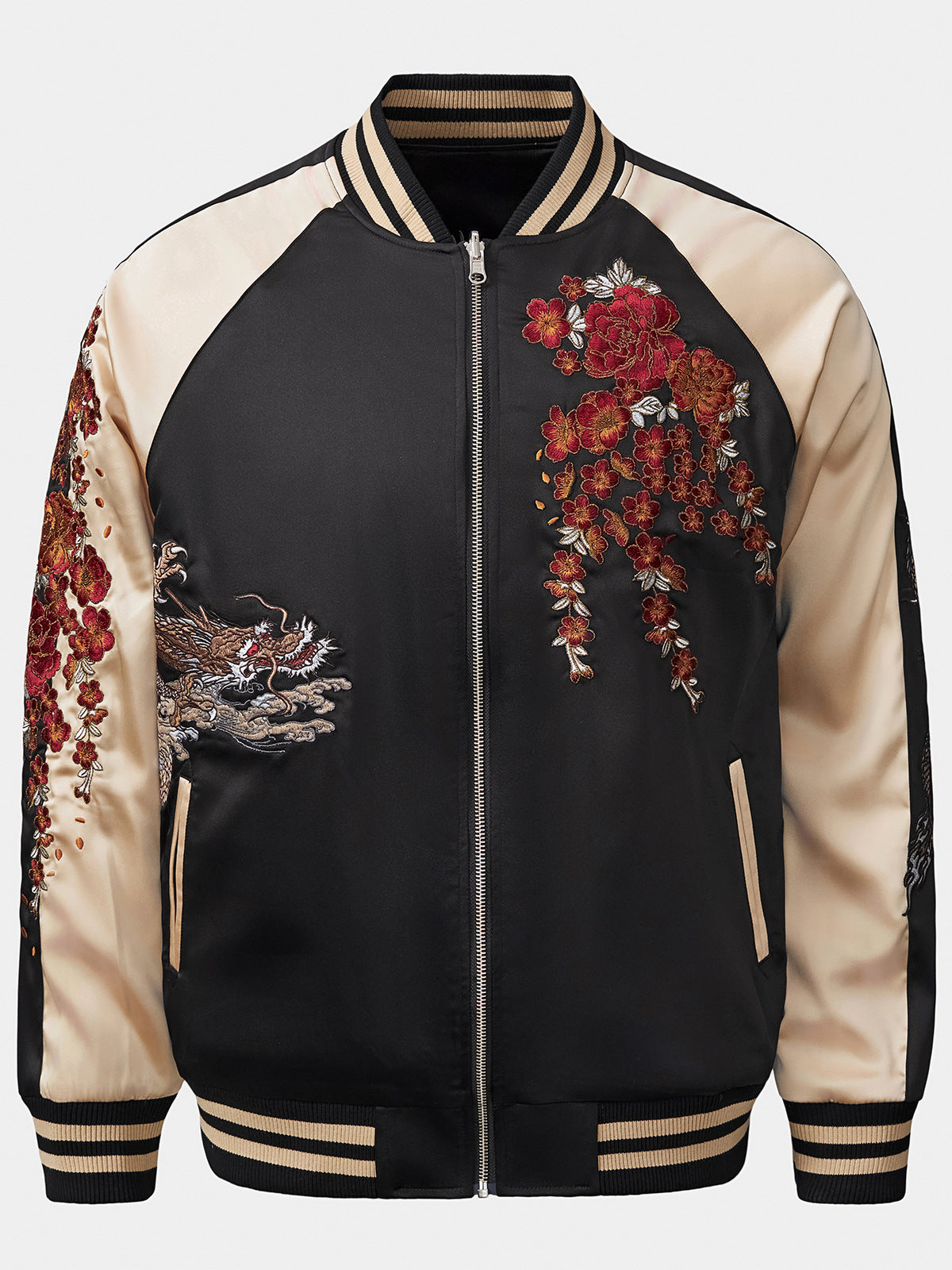 Veste pour homme avec broderie dragon de style chinois