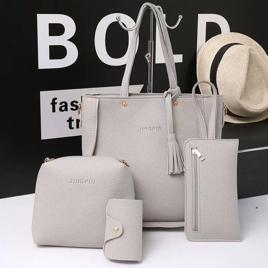 Ensemble de sacs à bandoulière pour femmes à motif litchi
