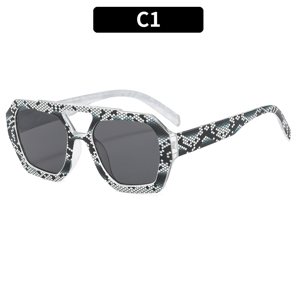 Lunettes de soleil à motif drapeau américain à double barre avec protection UV