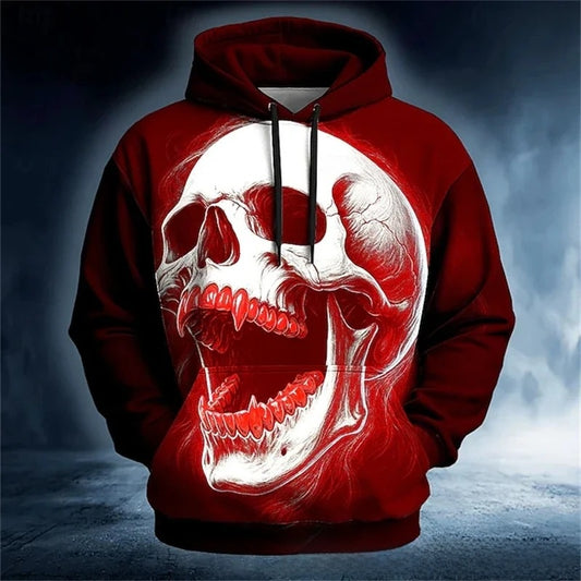 Hoodie à imprimé 3D pour hommes, pull-over à manches longues, streetwear
