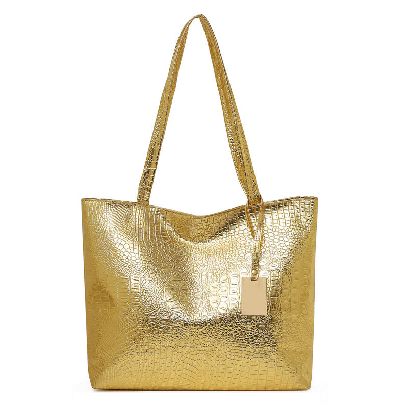 Sac fourre-tout en PU à motif crocodile rétro