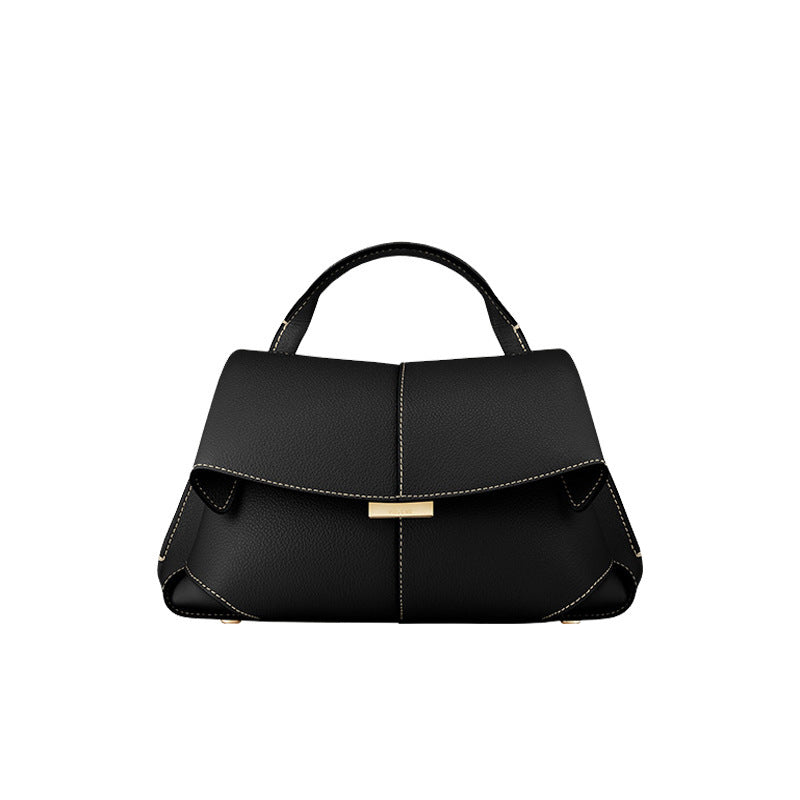 Sac bandoulière plissé en cuir véritable Polène Smile
