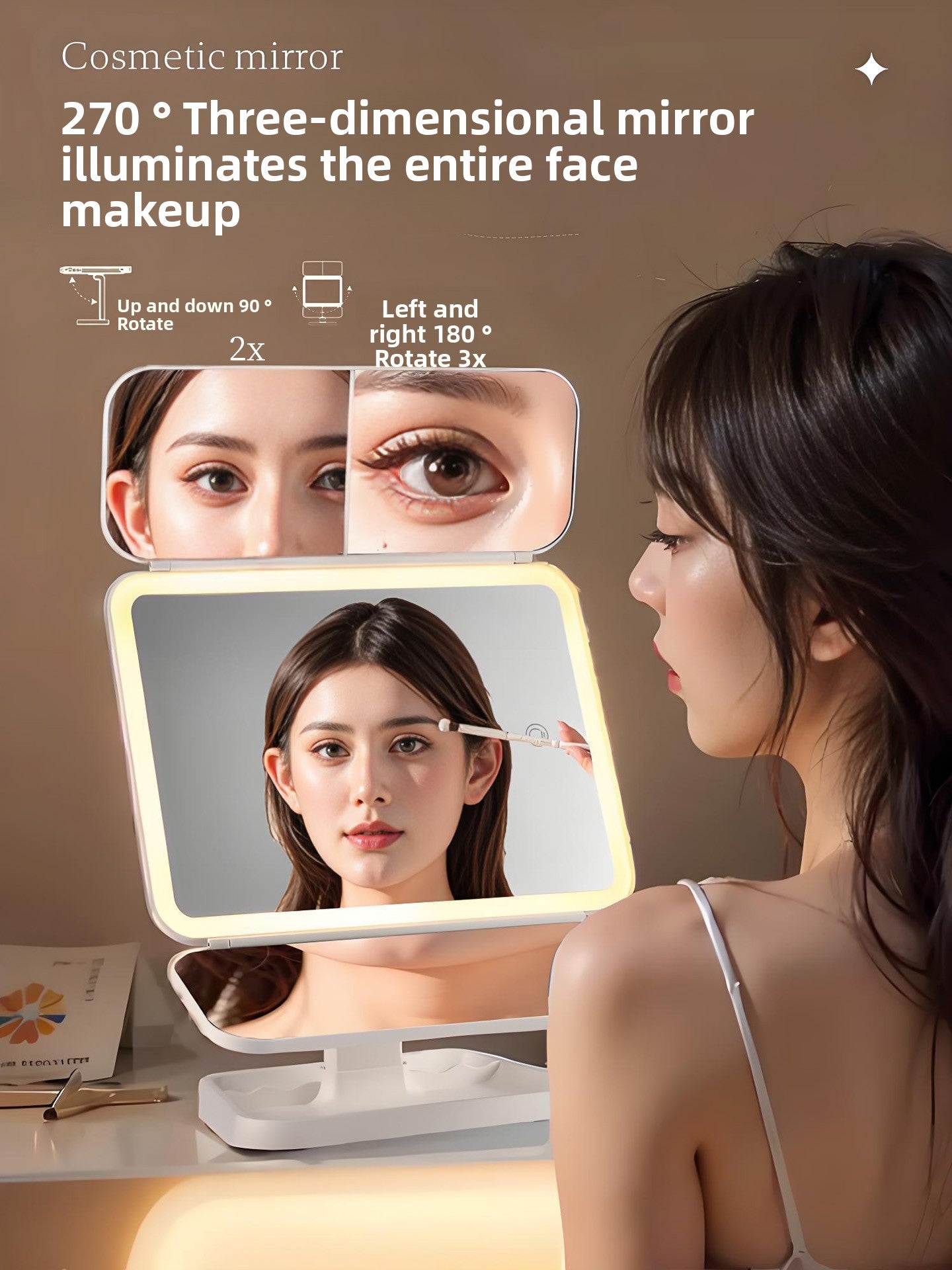 Miroir de bureau pour maquillage et beauté