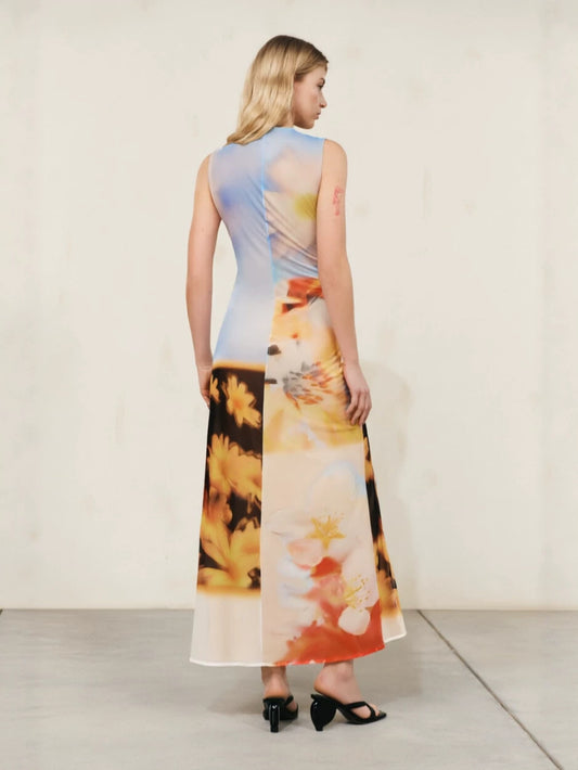 Robe moulante à imprimé dopamine d'été