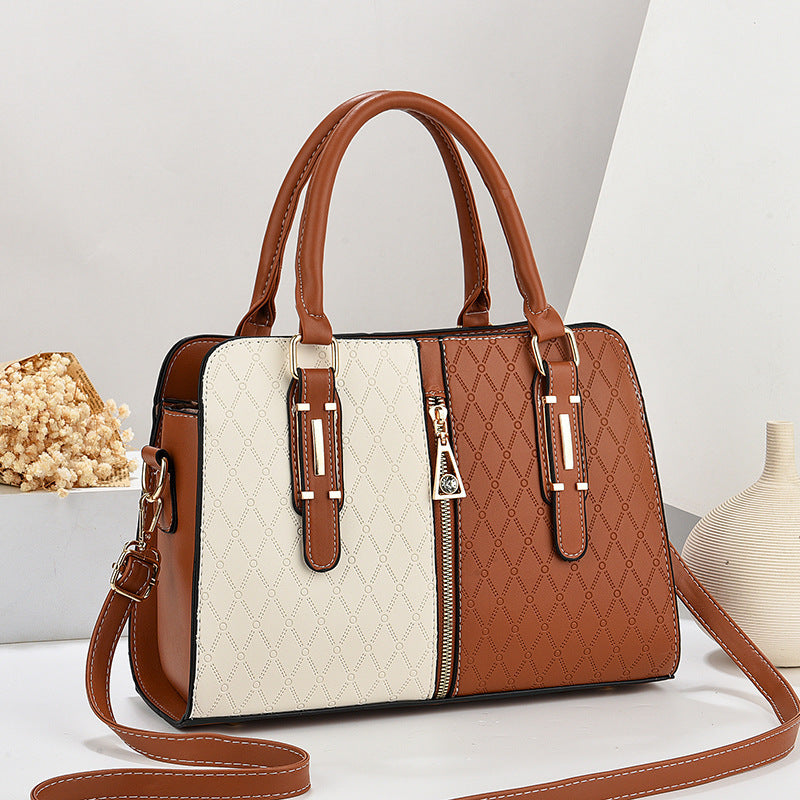 Sac bandoulière en PU pour femmes avec design contrasté
