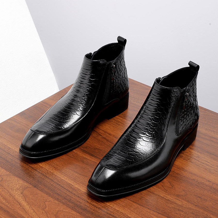 Chaussures montantes en cuir de haute qualite pour hommes