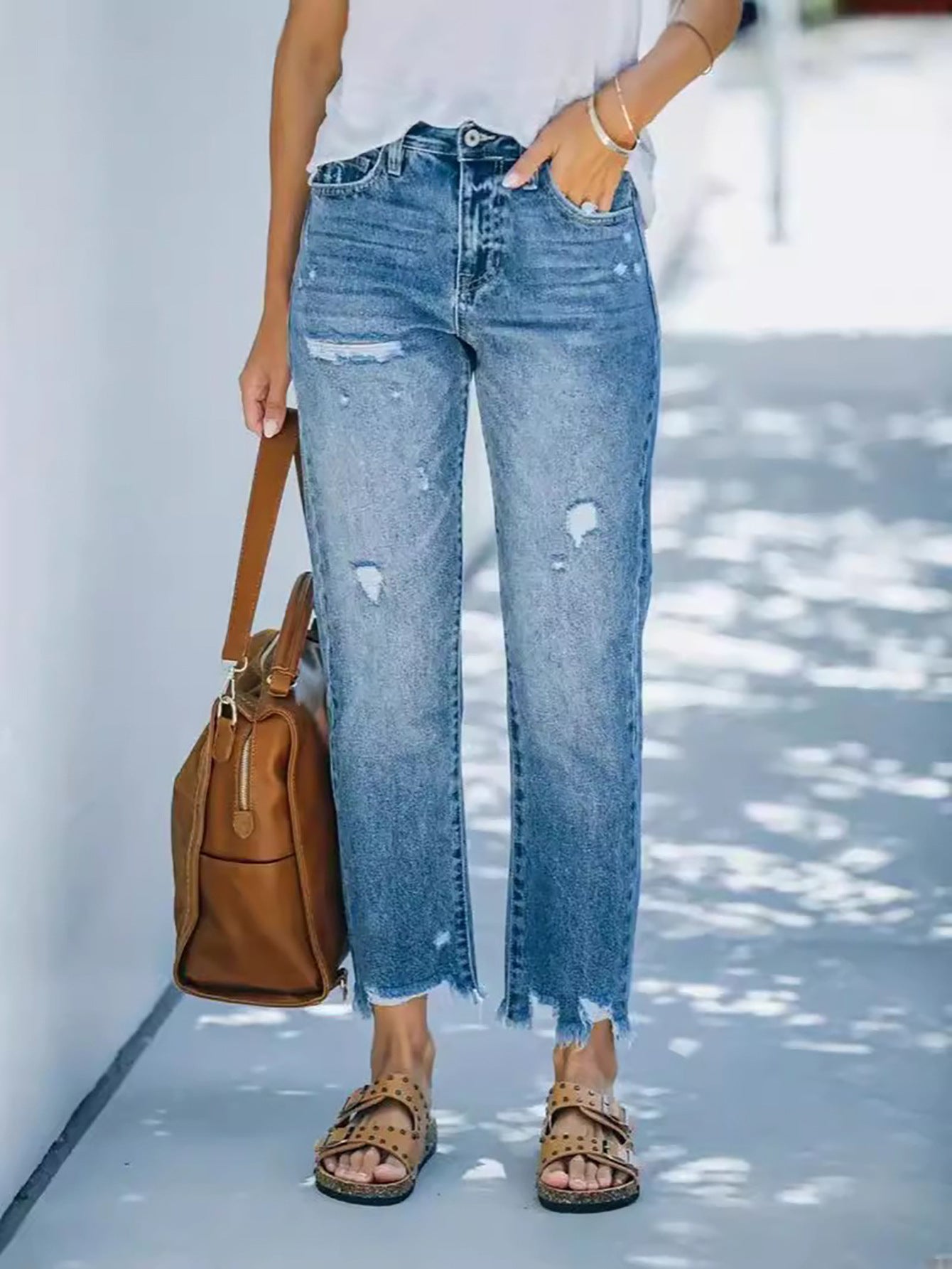Jeans taille droite