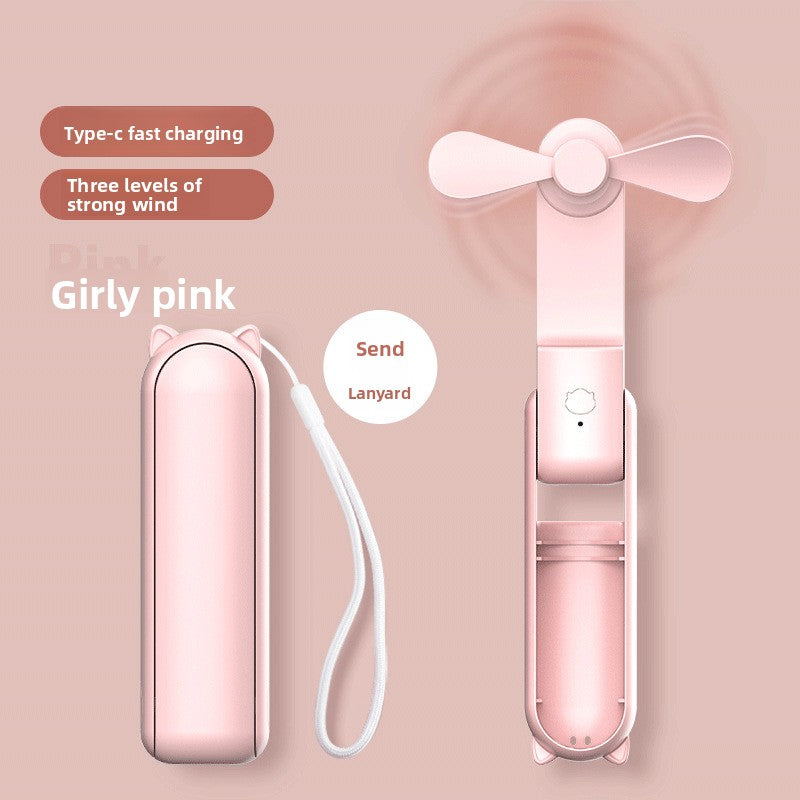 Ventilateur portable pliable a main avec power bank
